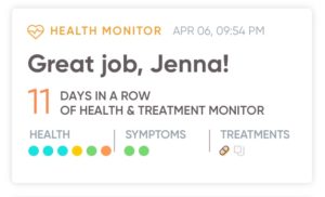 Screenshot of completed health monitor