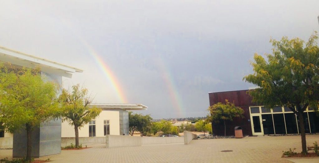 Double rainbow beautifully arcing over the William Jessup University campus